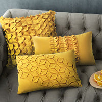 HKM-248659 Modern Neoclassical Hand-Made Decorative Yellow Pillow - Square 45x45cm, Round 30x50cm, Linghua 35x50cm