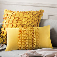 HKM-248659 Modern Neoclassical Hand-Made Decorative Yellow Pillow - Square 45x45cm, Round 30x50cm, Linghua 35x50cm