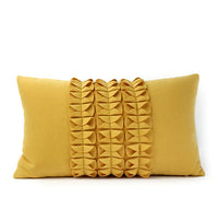 HKM-248659 Modern Neoclassical Hand-Made Decorative Yellow Pillow - Square 45x45cm, Round 30x50cm, Linghua 35x50cm