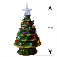 HKM-248723 Ceramic Lantern Christmas Tree Decoration - Handmade 18.8cm White & Yellow Star Design