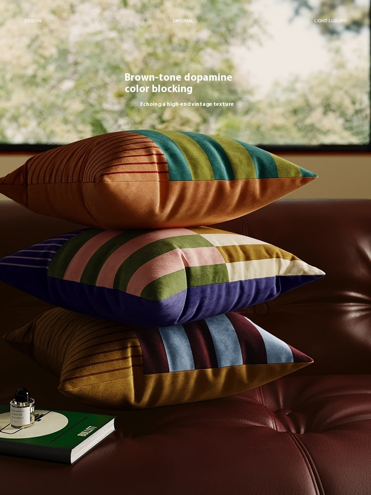 HKM-248723 Square Soft Plush Pillow Cover for Living Room or Bed, 45x45cm & 55x55cm