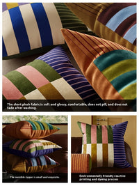 HKM-248723 Square Soft Plush Pillow Cover for Living Room or Bed, 45x45cm & 55x55cm