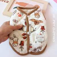 HKM-248851 Cozy Cotton Yarn Pet Coat for Cats - Warm Autumn and Winter Waistcoat in Various Sizes