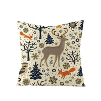 HKM-248979 Christmas Cartoon Santa Claus Pillowcase - Single-Sided Digital Printing Linen, 44cm x 44cm