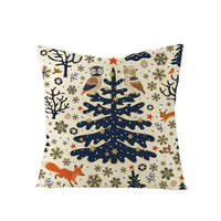 HKM-248979 Christmas Cartoon Santa Claus Pillowcase - Single-Sided Digital Printing Linen, 44cm x 44cm