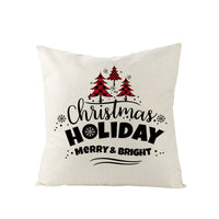 HKM-248979 Christmas Cartoon Santa Claus Pillowcase - Single-Sided Digital Printing Linen, 44cm x 44cm