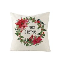 HKM-248979 Christmas Cartoon Santa Claus Pillowcase - Single-Sided Digital Printing Linen, 44cm x 44cm