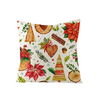 HKM-248979 Christmas Cartoon Santa Claus Pillowcase - Single-Sided Digital Printing Linen, 44cm x 44cm
