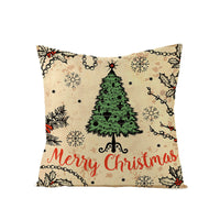 HKM-248979 Christmas Cartoon Santa Claus Pillowcase - Single-Sided Digital Printing Linen, 44cm x 44cm