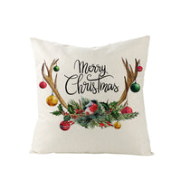 HKM-248979 Christmas Cartoon Santa Claus Pillowcase - Single-Sided Digital Printing Linen, 44cm x 44cm