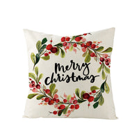 HKM-248979 Christmas Cartoon Santa Claus Pillowcase - Single-Sided Digital Printing Linen, 44cm x 44cm