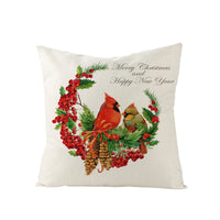HKM-248979 Christmas Cartoon Santa Claus Pillowcase - Single-Sided Digital Printing Linen, 44cm x 44cm