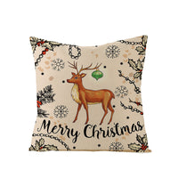 HKM-248979 Christmas Cartoon Santa Claus Pillowcase - Single-Sided Digital Printing Linen, 44cm x 44cm
