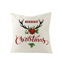 HKM-248979 Christmas Cartoon Santa Claus Pillowcase - Single-Sided Digital Printing Linen, 44cm x 44cm