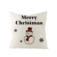 HKM-248979 Christmas Cartoon Santa Claus Pillowcase - Single-Sided Digital Printing Linen, 44cm x 44cm