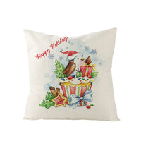 HKM-248979 Christmas Cartoon Santa Claus Pillowcase - Single-Sided Digital Printing Linen, 44cm x 44cm