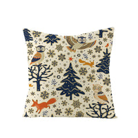 HKM-248979 Christmas Cartoon Santa Claus Pillowcase - Single-Sided Digital Printing Linen, 44cm x 44cm