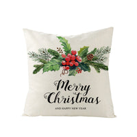 HKM-248979 Christmas Cartoon Santa Claus Pillowcase - Single-Sided Digital Printing Linen, 44cm x 44cm