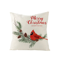 HKM-248979 Christmas Cartoon Santa Claus Pillowcase - Single-Sided Digital Printing Linen, 44cm x 44cm