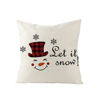 HKM-248979 Christmas Cartoon Santa Claus Pillowcase - Single-Sided Digital Printing Linen, 44cm x 44cm