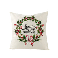 HKM-248979 Christmas Cartoon Santa Claus Pillowcase - Single-Sided Digital Printing Linen, 44cm x 44cm