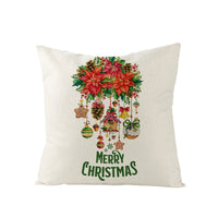 HKM-248979 Christmas Cartoon Santa Claus Pillowcase - Single-Sided Digital Printing Linen, 44cm x 44cm