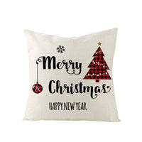 HKM-248979 Christmas Cartoon Santa Claus Pillowcase - Single-Sided Digital Printing Linen, 44cm x 44cm