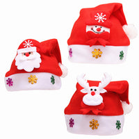 HKM-249043 Classic Red Santa Hat for Adults - Non-Woven Fabric, 25x31 cm