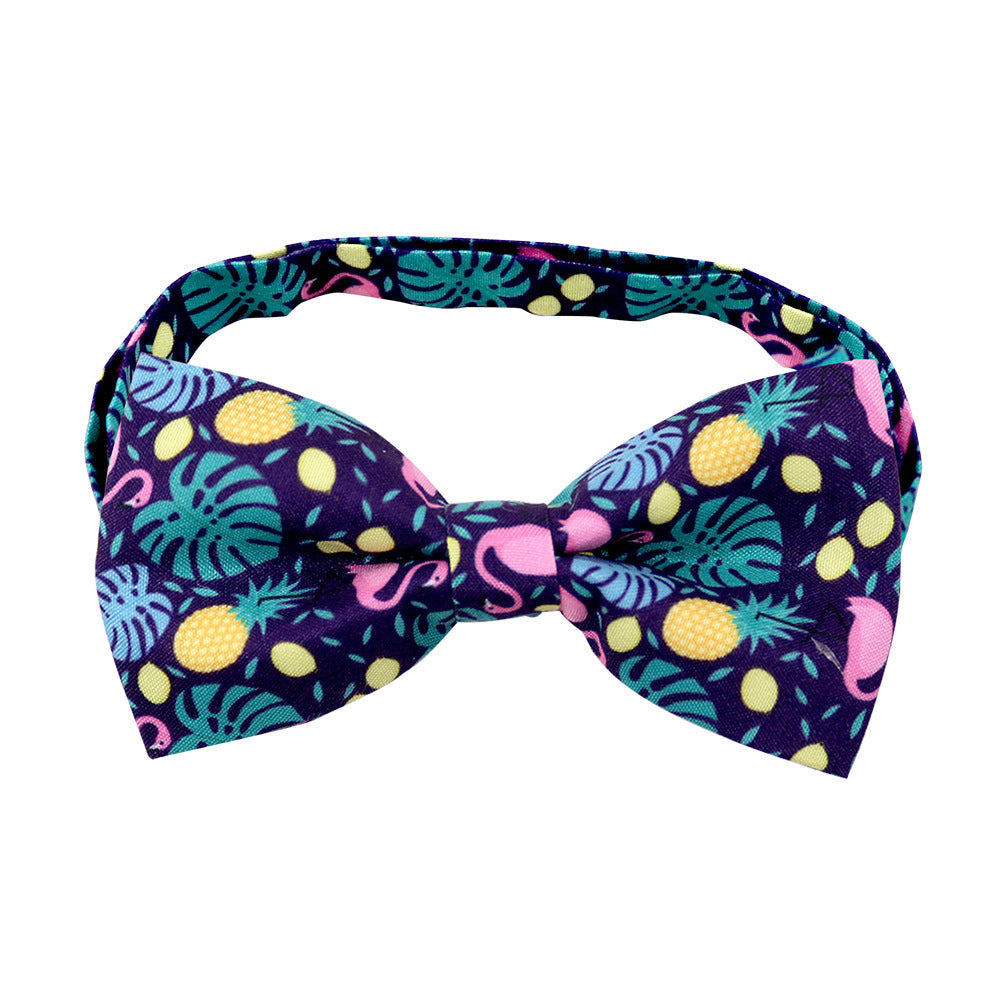 HKM-249107 Tropical Fruit-Themed Bow Tie for Small Dogs and Cats - Cactus, Pineapple, and More
