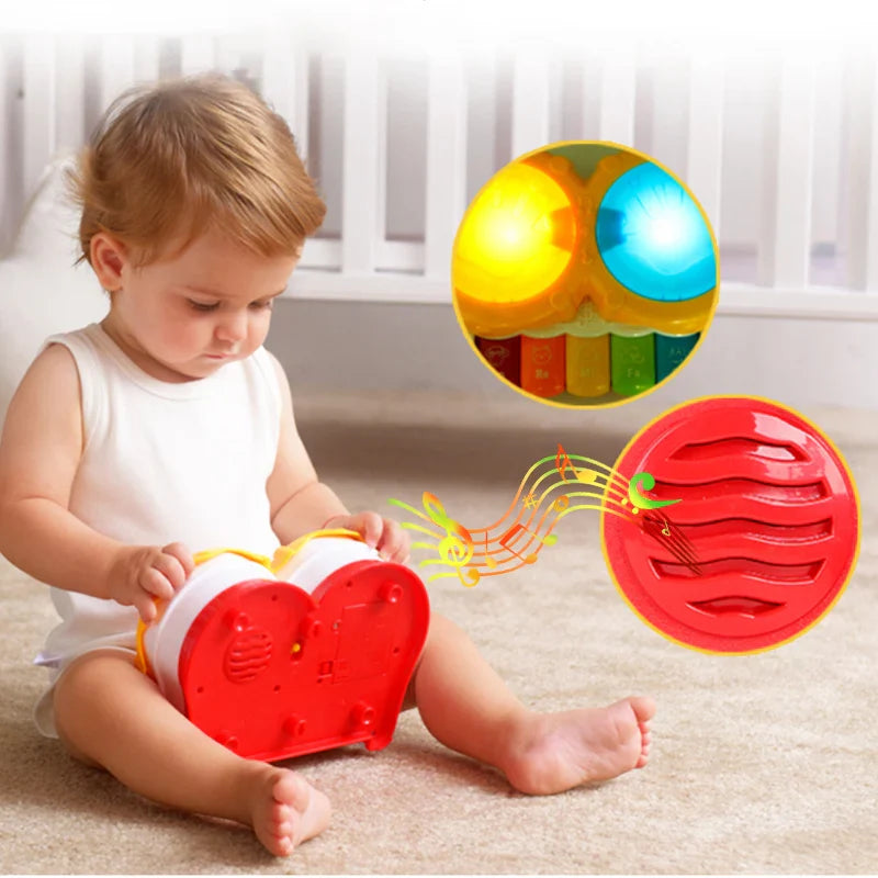 HKM-249171 Musical Lighting Drum Toy for Infants and Toddlers – Educational Hand Drum with Colorful Sounds and Lights