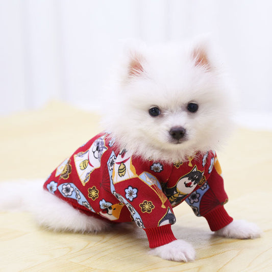 HKM-249171 Stylish Kimono and Wind Bronzing Clothing for Small to Medium Dogs and Cats