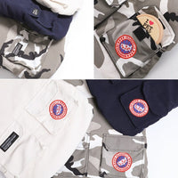 HKM-249235 Dog Down Jacket in Duck Camouflage - White, Milky White, Dark Blue, Sizes M to XXL