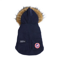 HKM-249235 Dog Down Jacket in Duck Camouflage - White, Milky White, Dark Blue, Sizes M to XXL
