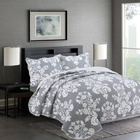 HKM-249427 Cotton Three-Piece Quilted Bedding Set for 1.5 Meter Bed with 2 Pillowcases and Bed Cover