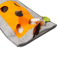 HKM-249427 Cozy Pet Play Mat - Soft Felt Fabric & Wool, Non-Slip Design for Cats and Small Dogs - 48x37 cm