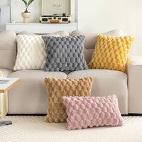 HKM-249491 Plush Velvet Pillowcase in Solid Colors - 45cm Square, Modern Style, Multiple Shades Available