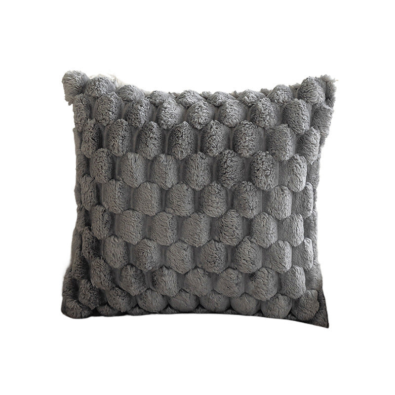 HKM-249491 Plush Velvet Pillowcase in Solid Colors - 45cm Square, Modern Style, Multiple Shades Available