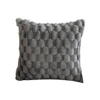 HKM-249491 Plush Velvet Pillowcase in Solid Colors - 45cm Square, Modern Style, Multiple Shades Available