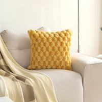 HKM-249491 Plush Velvet Pillowcase in Solid Colors - 45cm Square, Modern Style, Multiple Shades Available