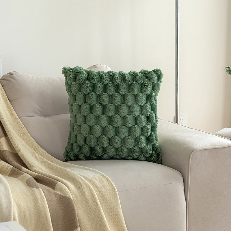 HKM-249491 Plush Velvet Pillowcase in Solid Colors - 45cm Square, Modern Style, Multiple Shades Available