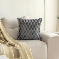 HKM-249491 Plush Velvet Pillowcase in Solid Colors - 45cm Square, Modern Style, Multiple Shades Available