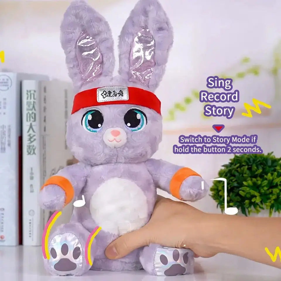 KTX-249683 Dancing Talking Plush Rabbit Doll Toy with Voice Control for Babies and Kids