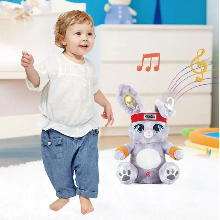KTX-249683 Dancing Talking Plush Rabbit Doll Toy with Voice Control for Babies and Kids