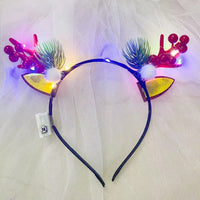 HKM-249875 Luminous Christmas Headband with Antlers and Decorative Elements for Holiday Celebrations