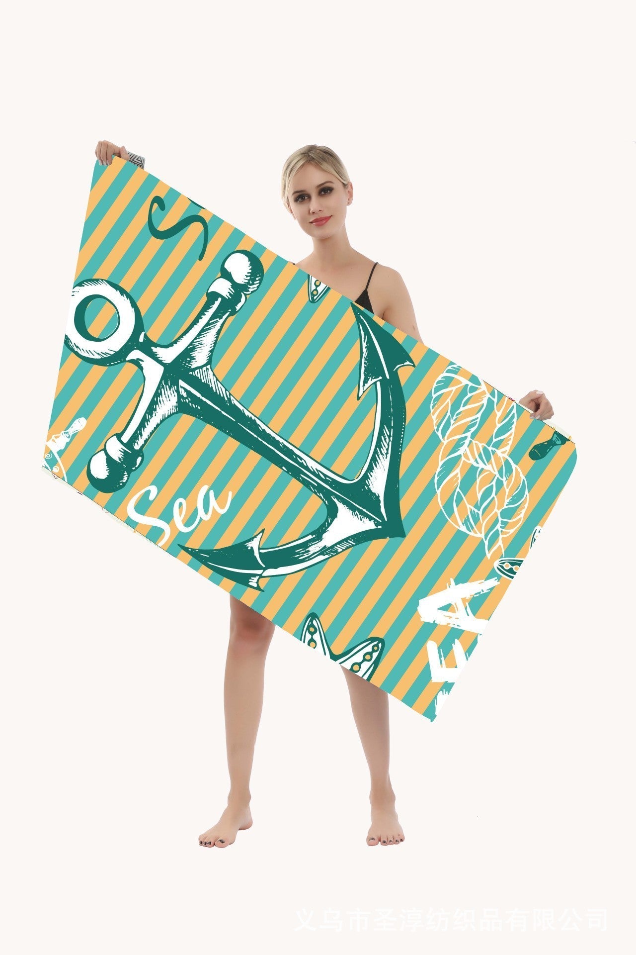 HKM-250003 Quick-drying Microfiber Beach Towel - Duplex Printing Designs: Turtle, Dolphin, Coconut Tree, Pineapple & More
