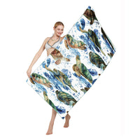 HKM-250003 Quick-drying Microfiber Beach Towel - Duplex Printing Designs: Turtle, Dolphin, Coconut Tree, Pineapple & More