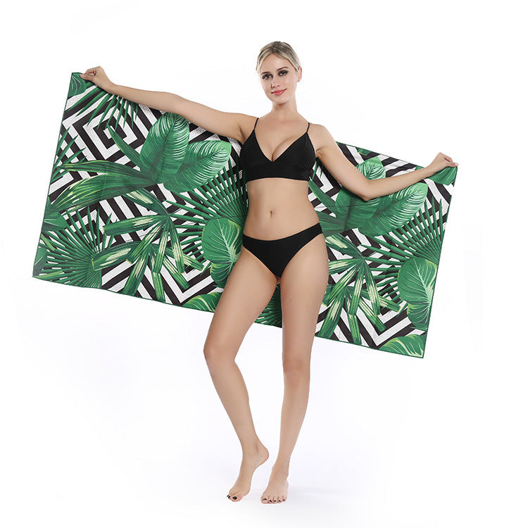 HKM-250003 Quick-drying Microfiber Beach Towel - Duplex Printing Designs: Turtle, Dolphin, Coconut Tree, Pineapple & More