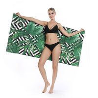 HKM-250003 Quick-drying Microfiber Beach Towel - Duplex Printing Designs: Turtle, Dolphin, Coconut Tree, Pineapple & More