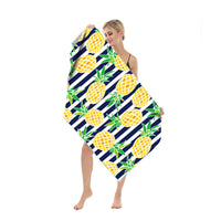 HKM-250003 Quick-drying Microfiber Beach Towel - Duplex Printing Designs: Turtle, Dolphin, Coconut Tree, Pineapple & More