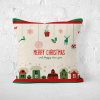 HKM-250131 Christmas-themed Linen Pillowcases for Living Room, Bedroom, and Children's Room - Multiple Colors Available